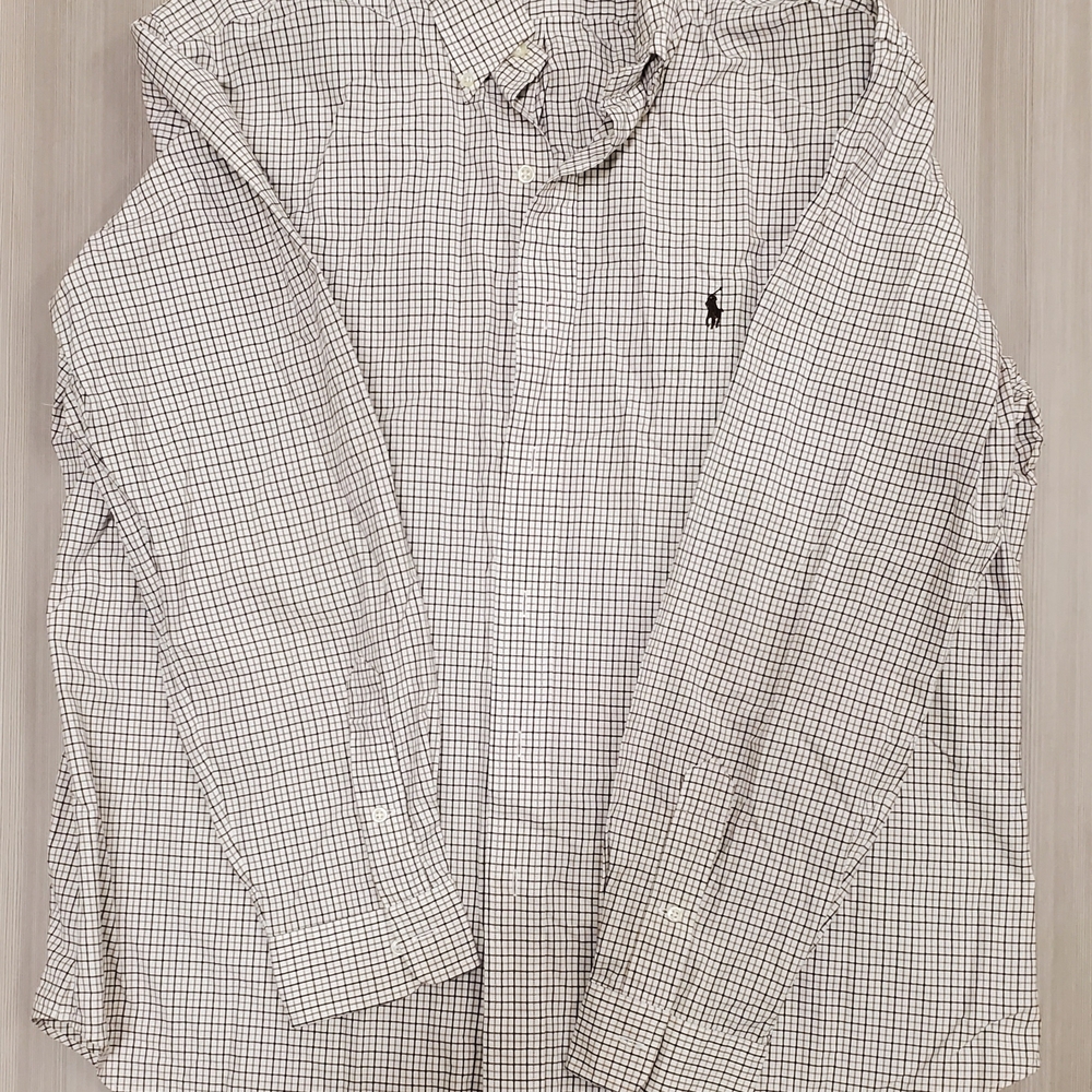 Polo by Ralph Lauren Black and White Checkered Casual Button Down Shirt